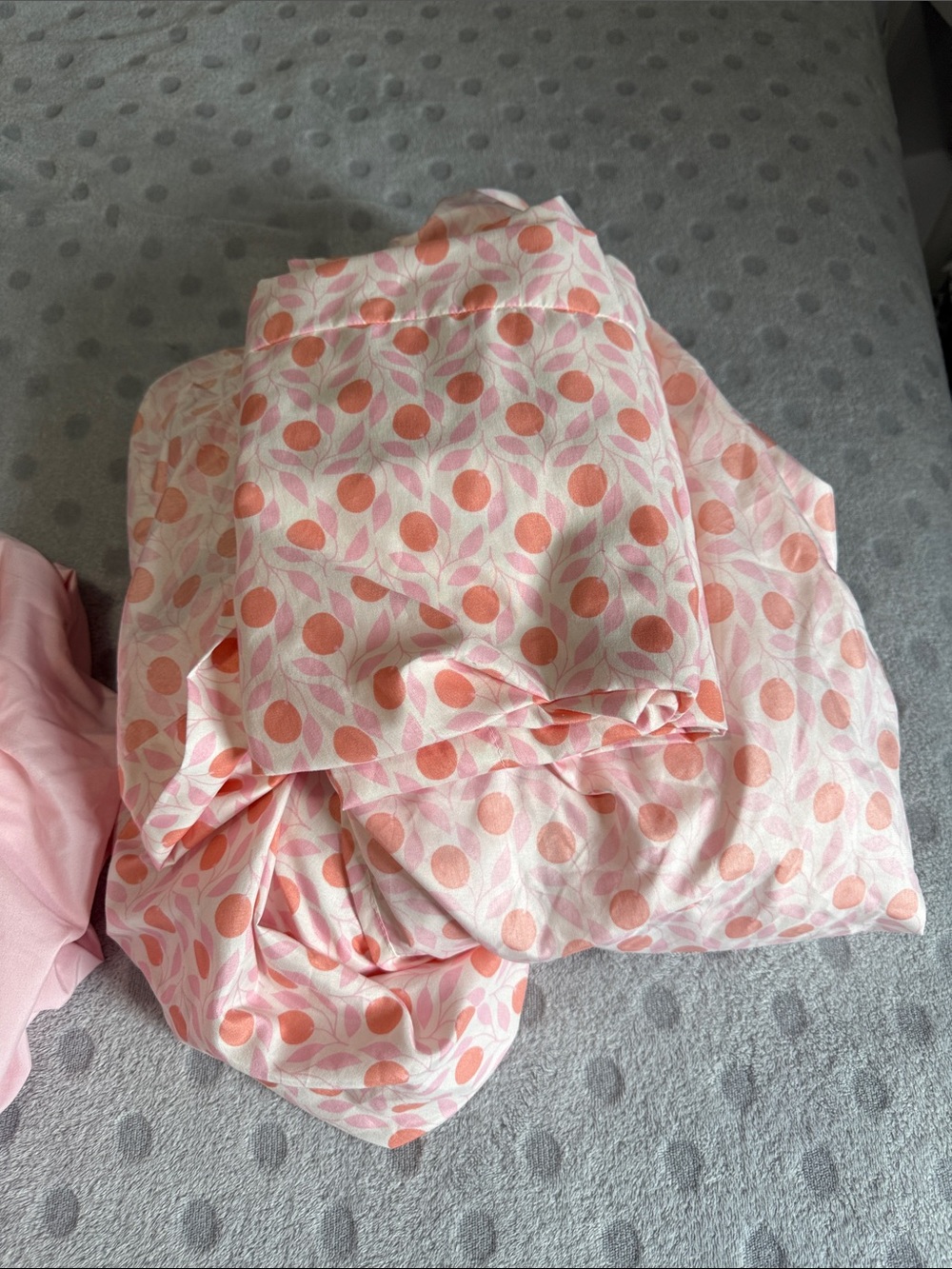 Peach Dot Floral Sheet Set - Pink & Peach
